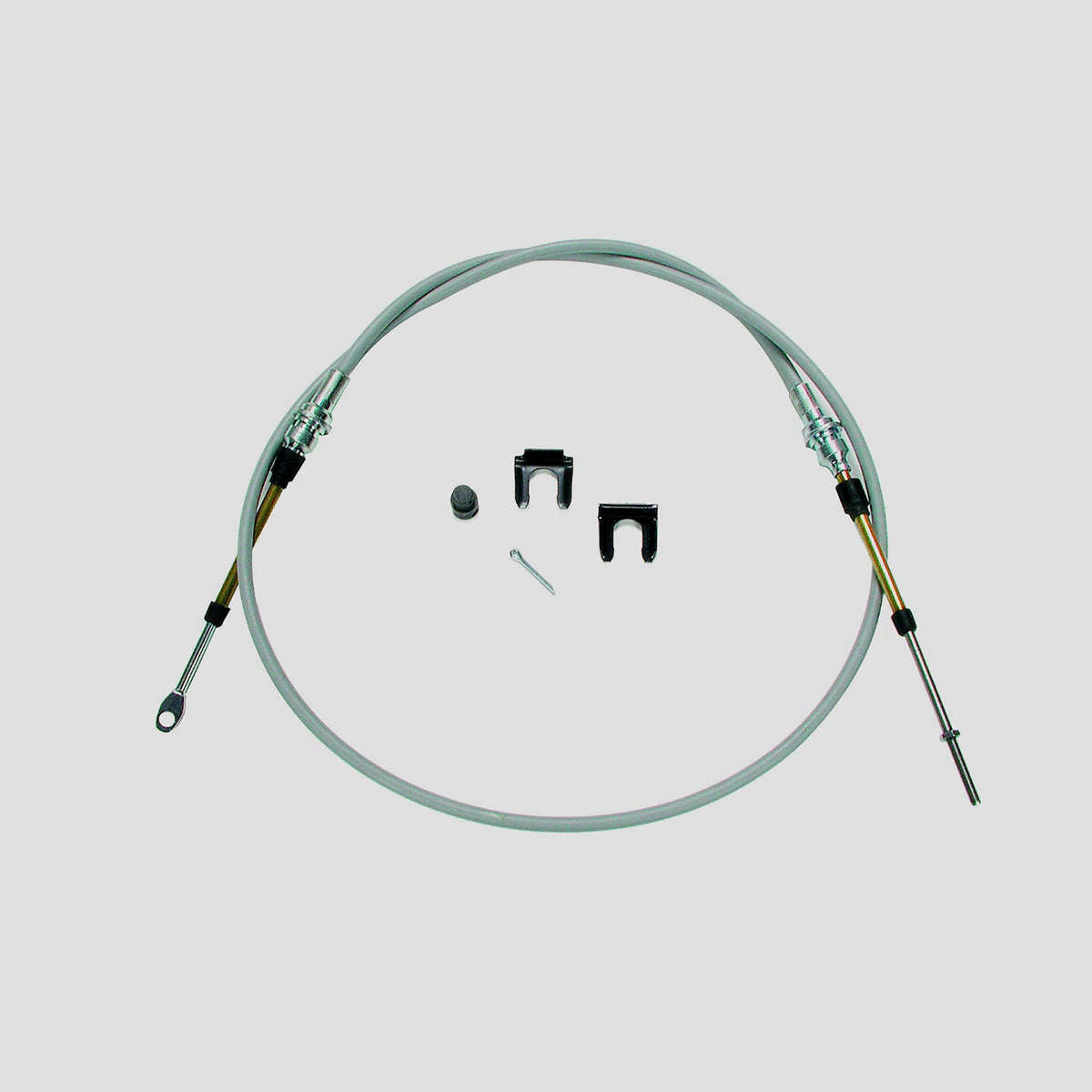 Hurst Shifter Cable - 5 ft Long - Stainless Cable - Plastic Liner - Gray - Hurst Auto Stick 3/Quarter Stick / Quarter Stick 2