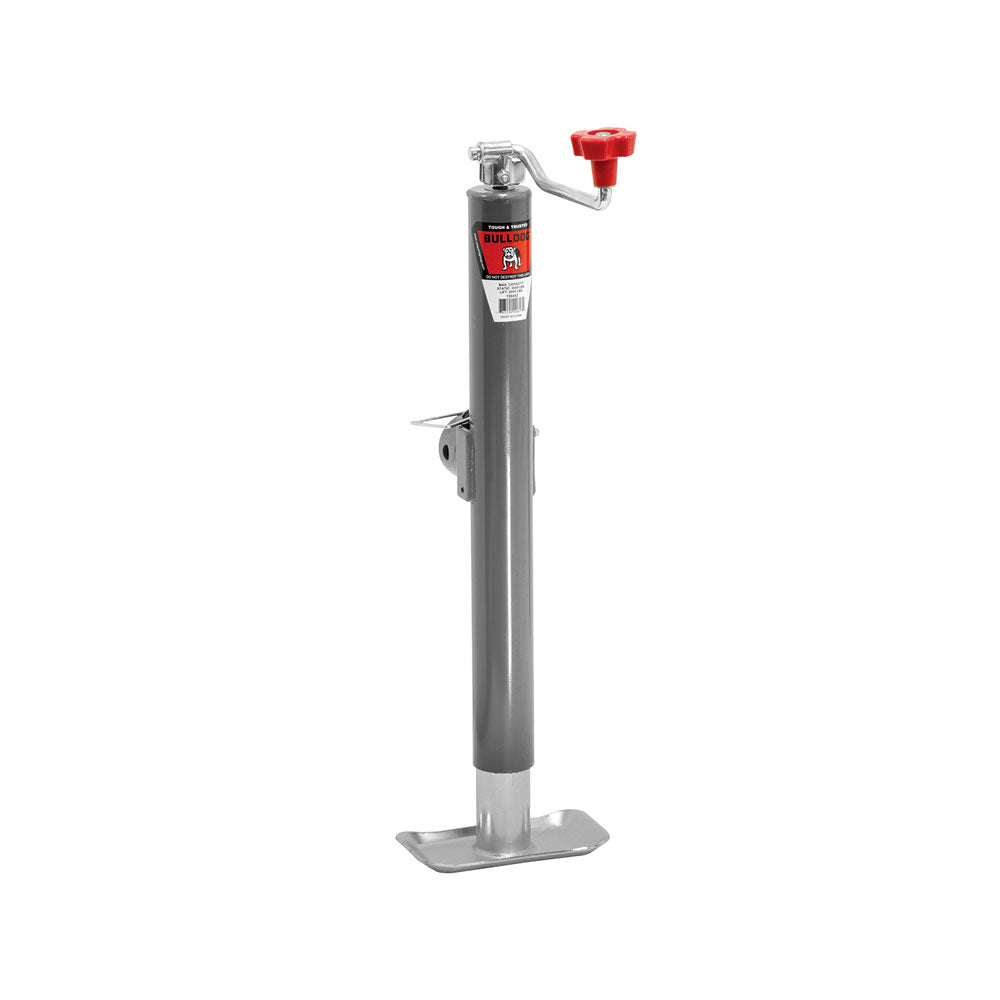 Bulldog Bulldog Trailer Jack - Manual - Topwind - Weld-On - 15" Of Travel - 2000 lb Capacity - Steel - Gray Paint