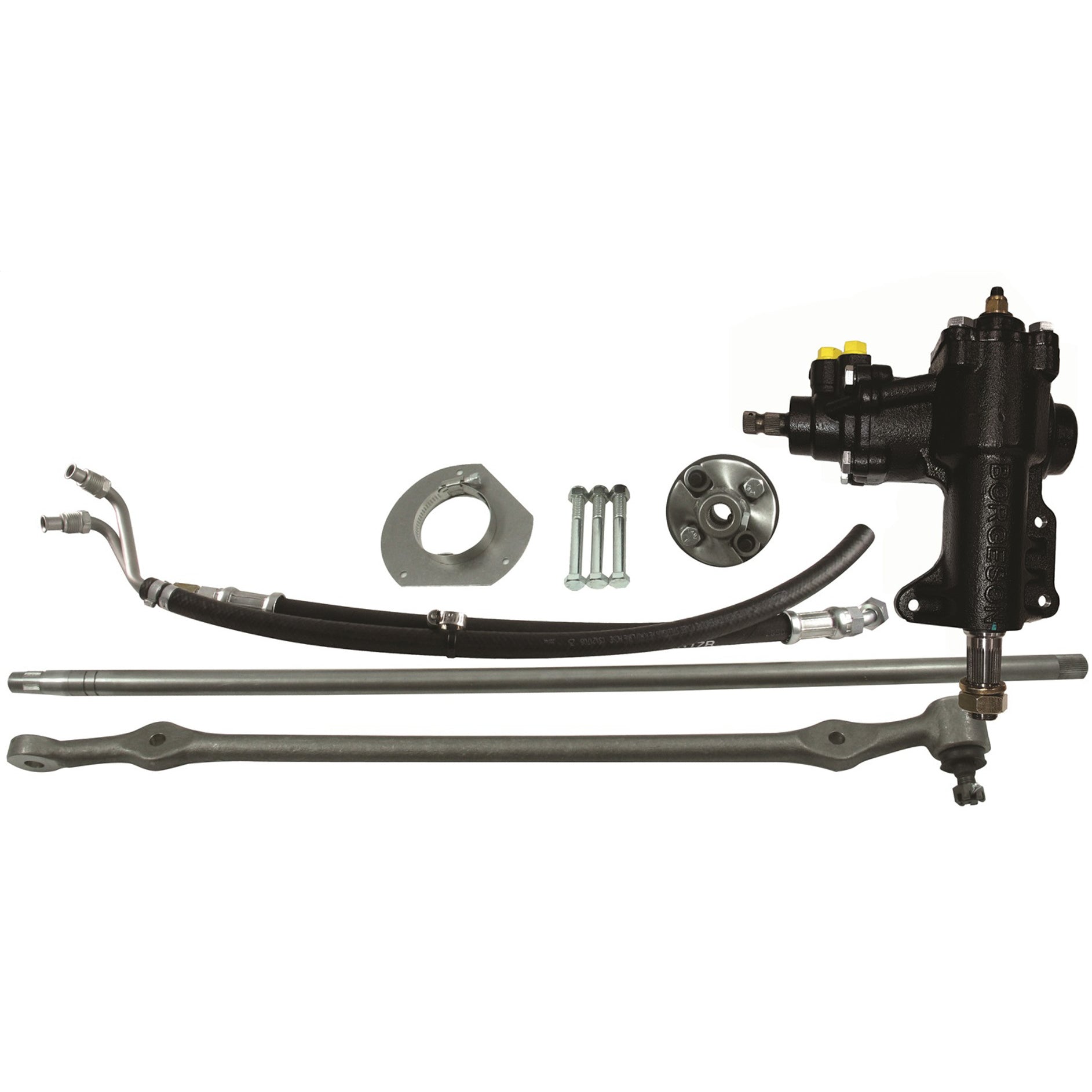 Borgeson Power Steering Box - 14 to 1 Ratio - Joints / Lines - Ford V8 - Ford Mustang 1965-66