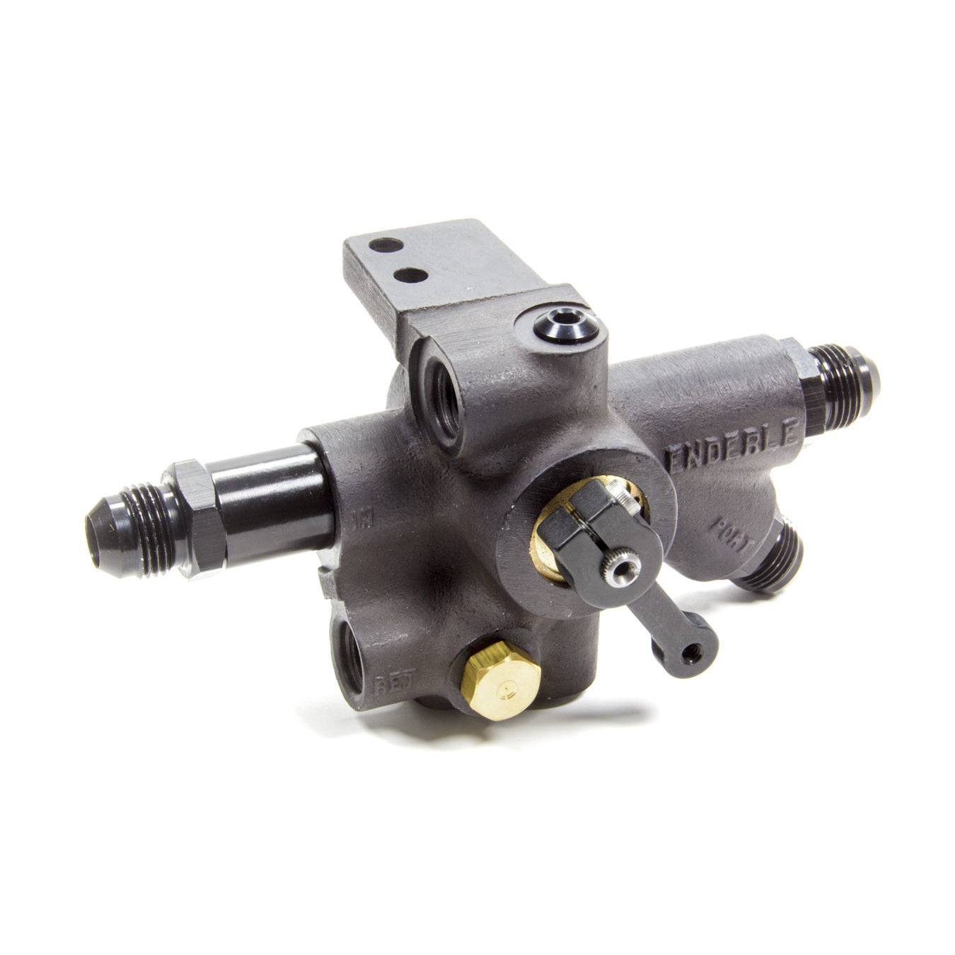 ENDERLE 6 AN Fittings Metering Valve Linkage Arm Aluminum Black Anodize - Each