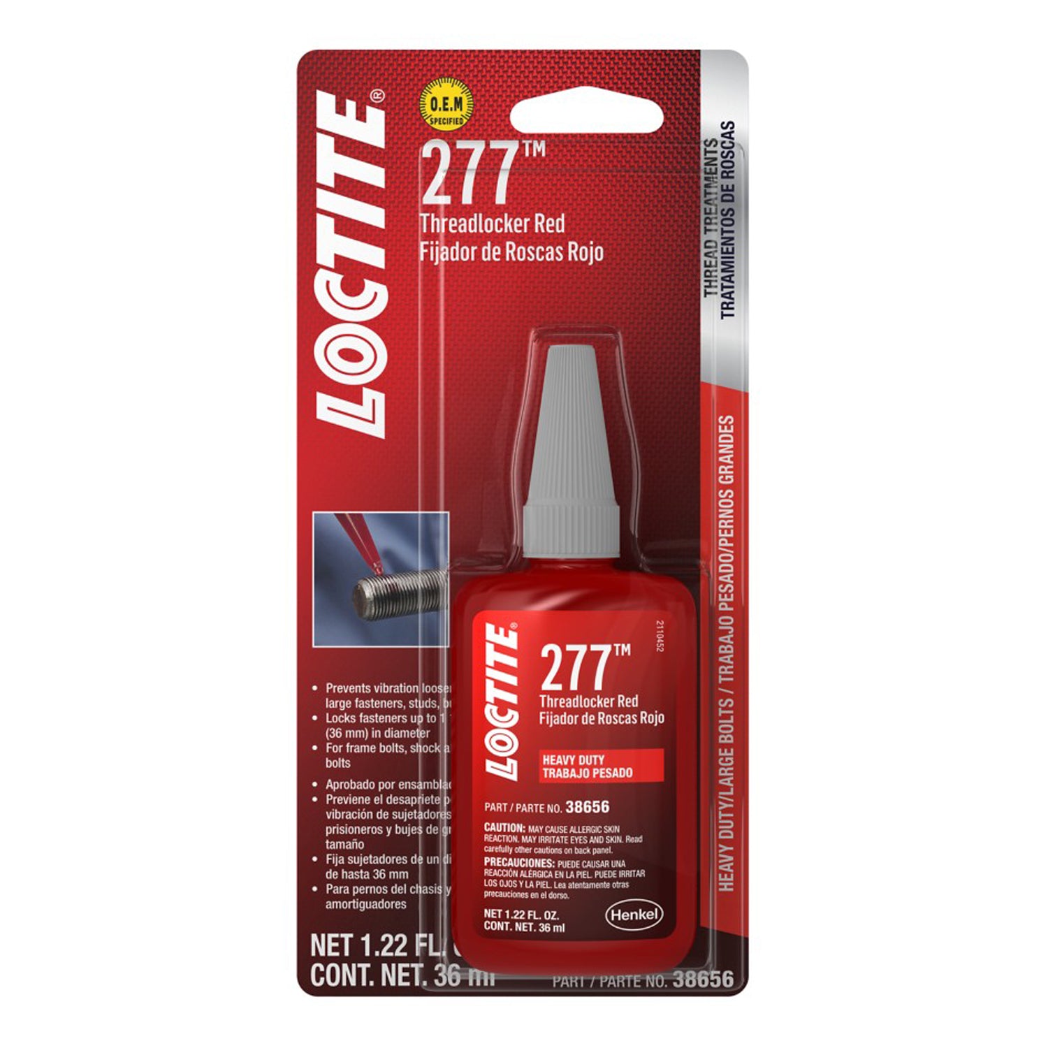 Loctite Red 277 Thread Locker 36 ml Bottle