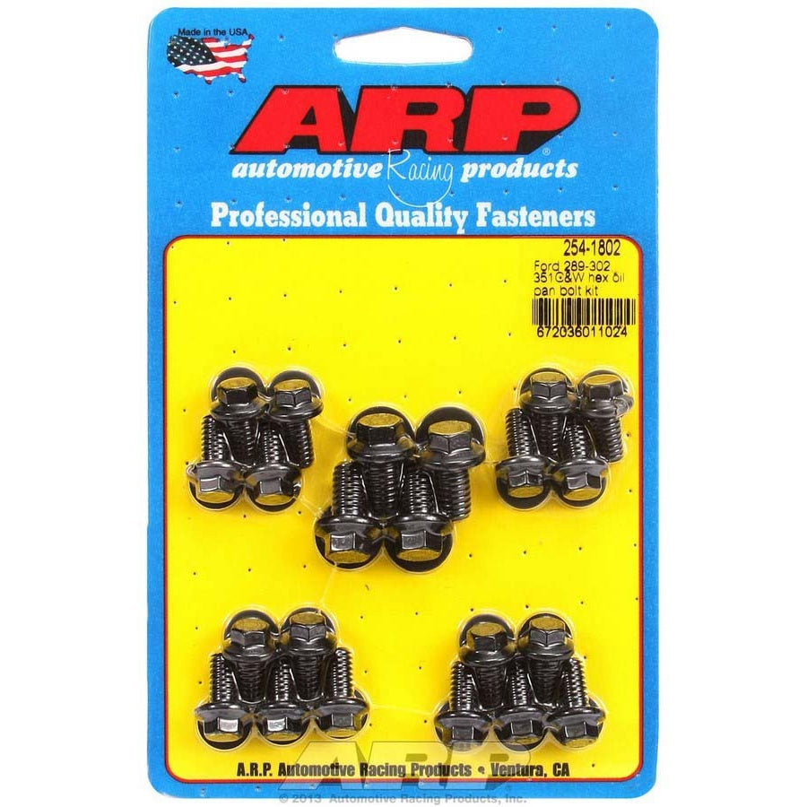 ARP Oil Pan Bolt Kit - Black Oxide - Hex Head - SB Ford, Cleveland