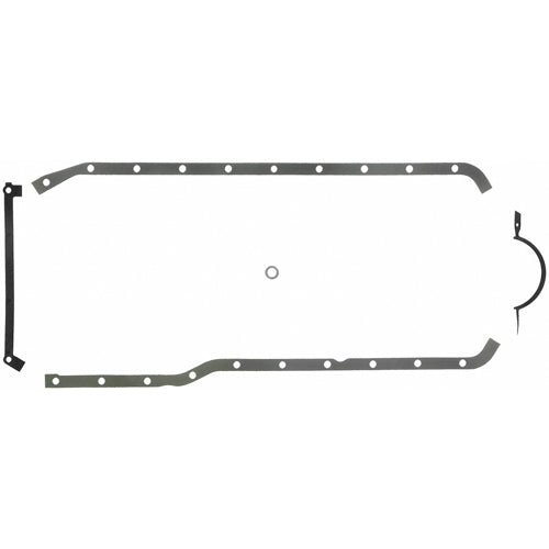 Fel-Pro Oil Pan Gasket - 0.078 in Thick - Multi-Piece - Rubber Coated Fiber - Chevy L6