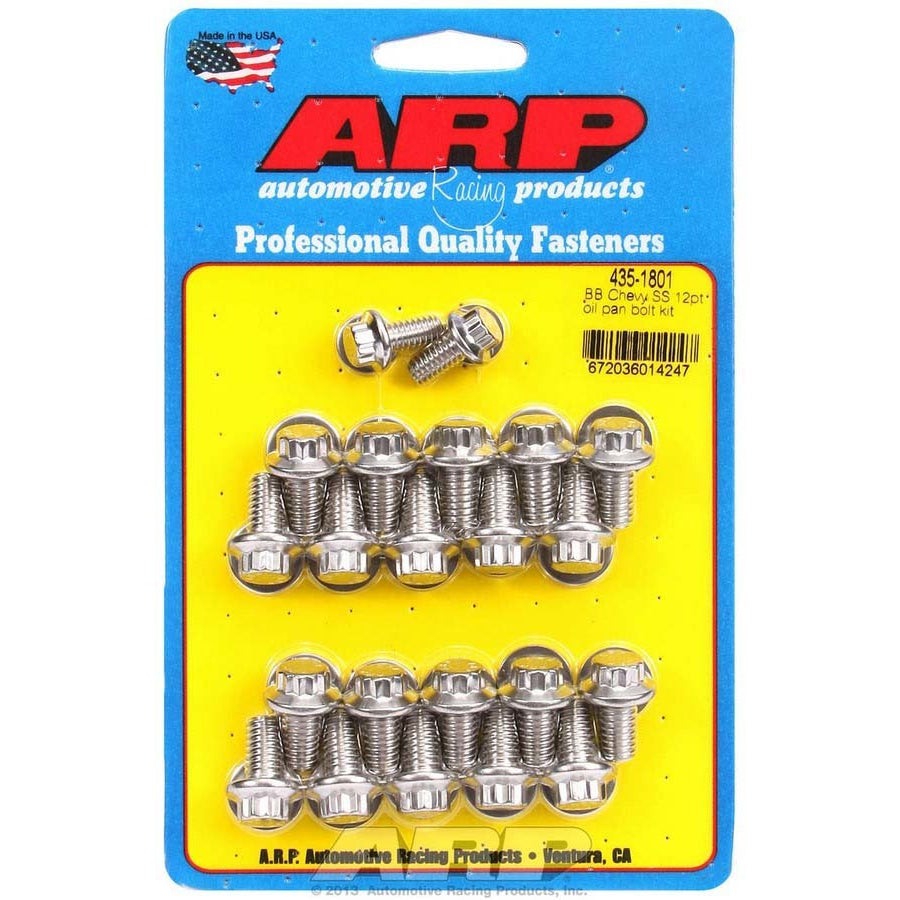 ARP Oil Pan Bolt Kit - 12 Point Head - Polished - 2-Piece Cork Gasket - Big Block Chevy