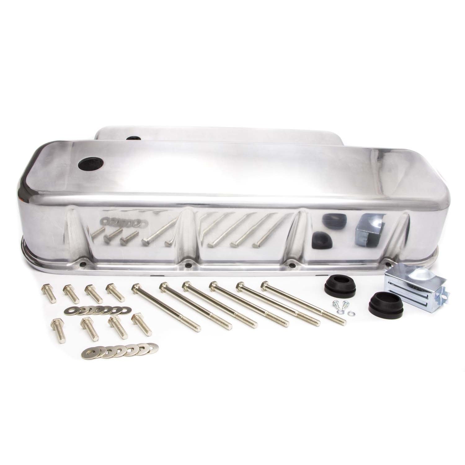 Racing Power Tall Valve Cover - 3.688 in Height - Baffled - Breather Holes - Polished - Big Block Chevy - Pair