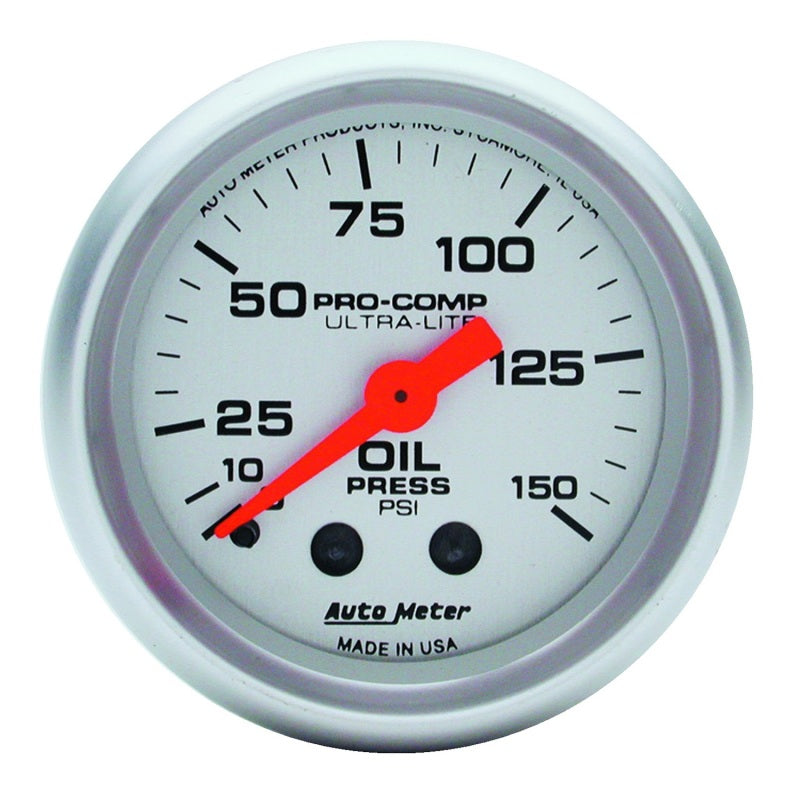 Auto Meter Mini Ultra-Lite Oil Pressure Gauge - 2-1/16" - 0-150 PSI