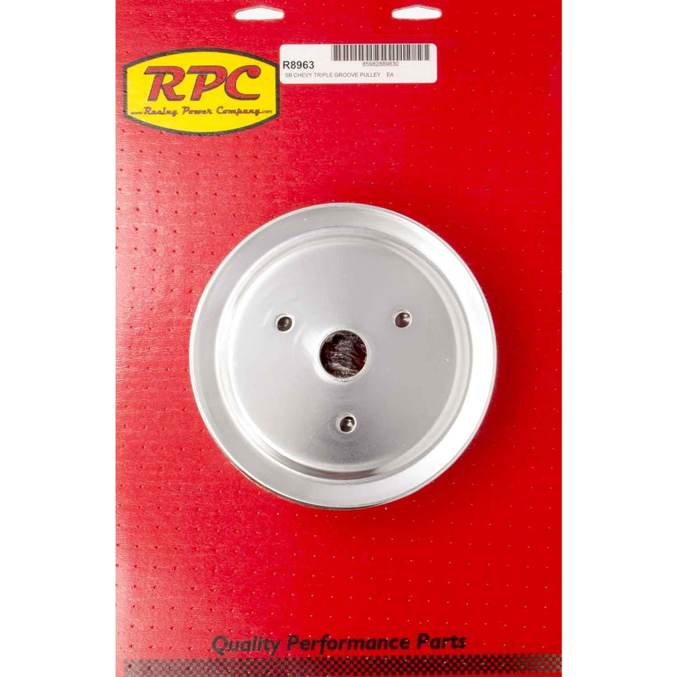 Racing Power Co-Packaged SBC SWP 3 Groove Crank Pulley