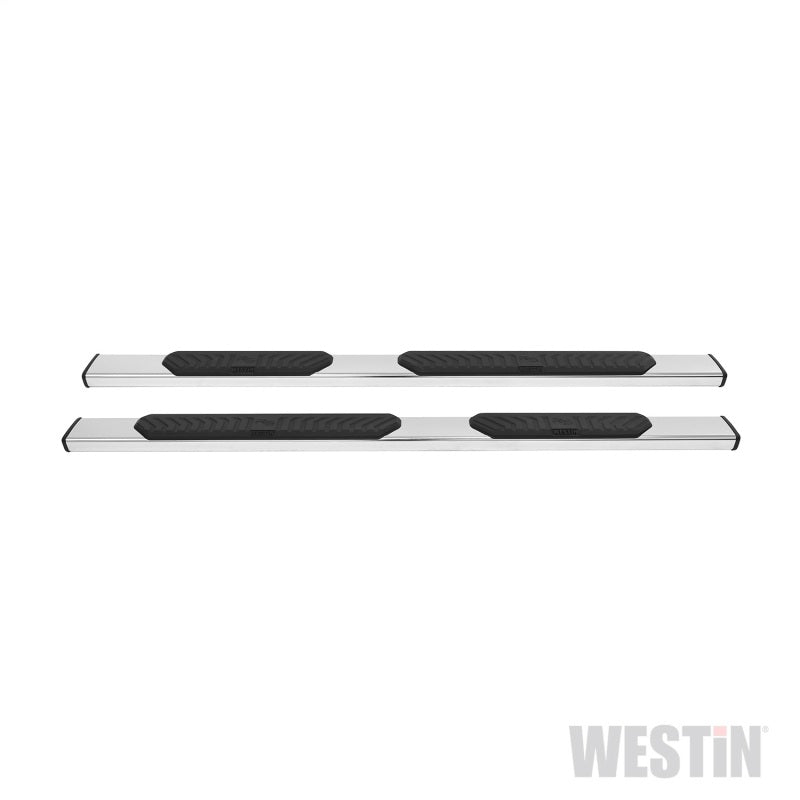 Westin R5 Oval Step Bars - 5 in OD - Stainless - Polished - Ram Fullsize Truck 2009-21 Crew Cab (Pair)