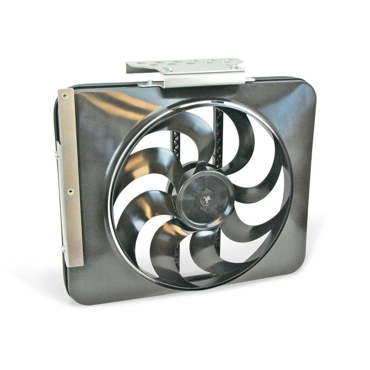 Flex-A-Lite Direct Fit Black Magic Extreme Electric Cooling Fan - 15" Fan - Puller - 3300 CFM - 12V - Curved Blade - Plastic