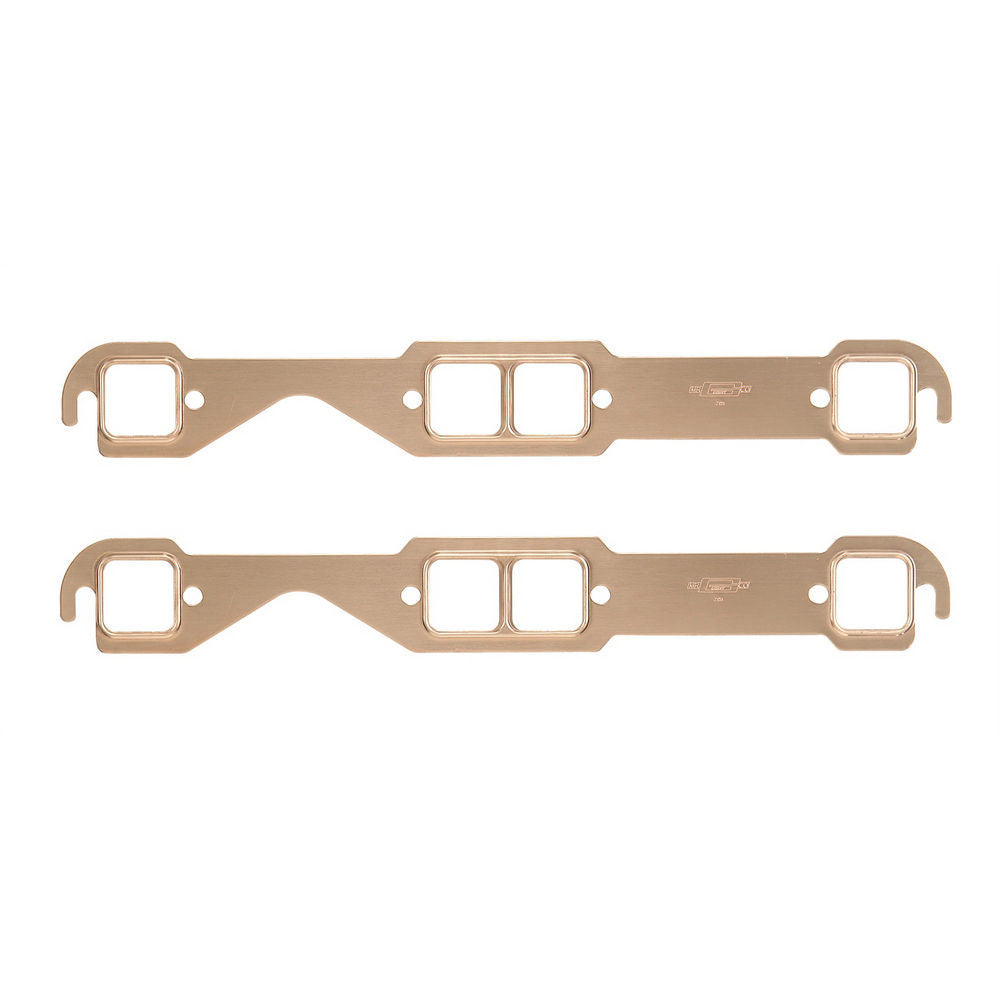Mr. Gasket Copperseal Exhaust Header / Manifold Gasket - 1.450 x 1.480 in Rectangle Port - Copper - Small Block Chevy - Pair