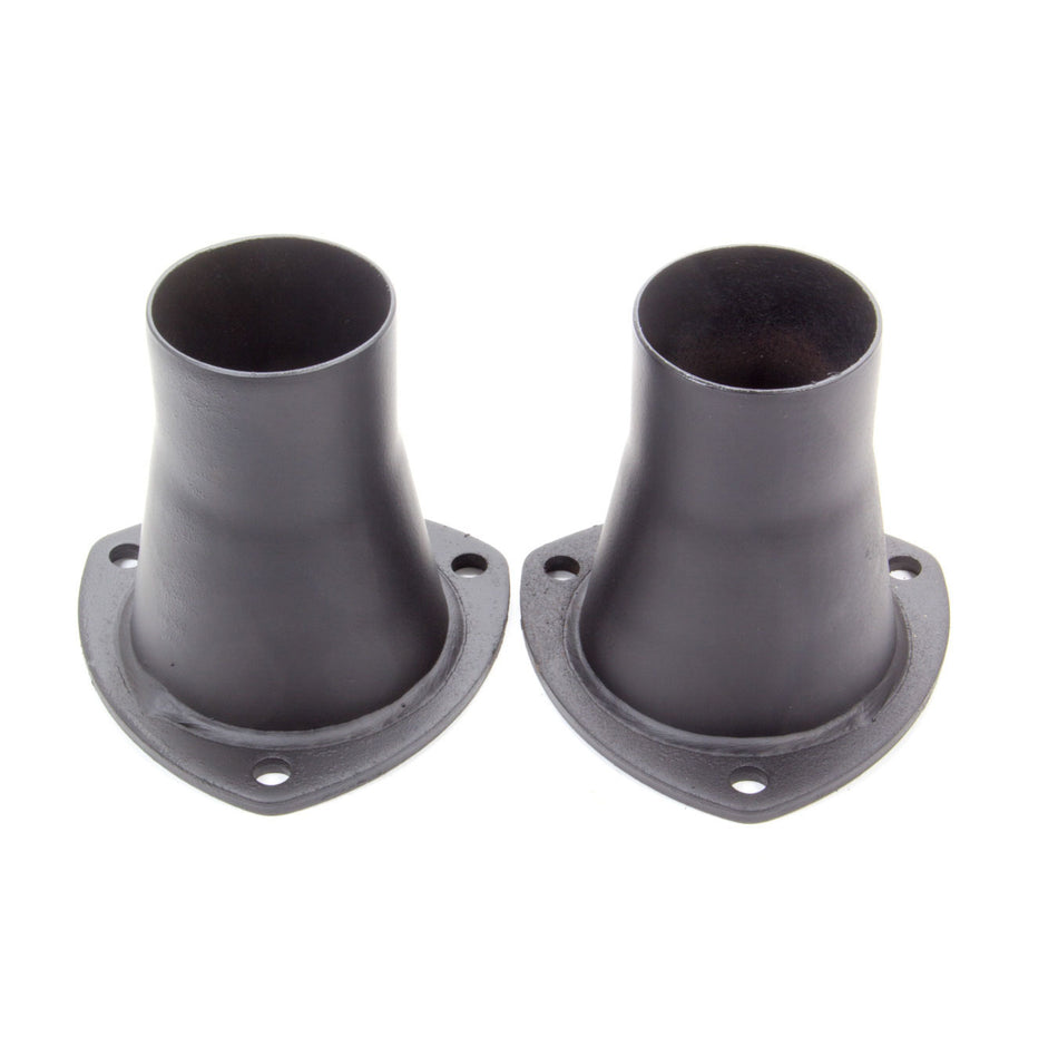 Hooker Collector Reducer - 3-1/2 in Inlet to 2-1/2 in Outlet - 3-Bolt Flange - Black Paint - Pair