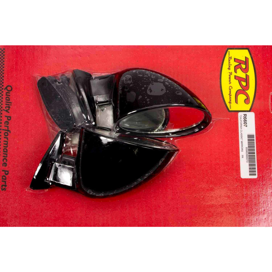 Racing Power California Classic Mirror Side View Oblique 5" Wide x 3" Tall - Plastic