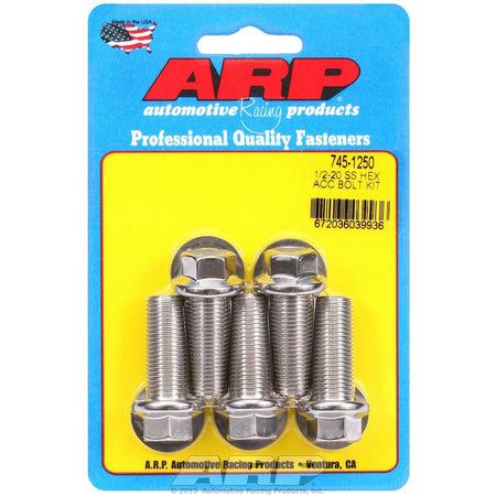 ARP Stainless Steel Bolt Kit - 6 Point (5) 1/2-20 x 1.250