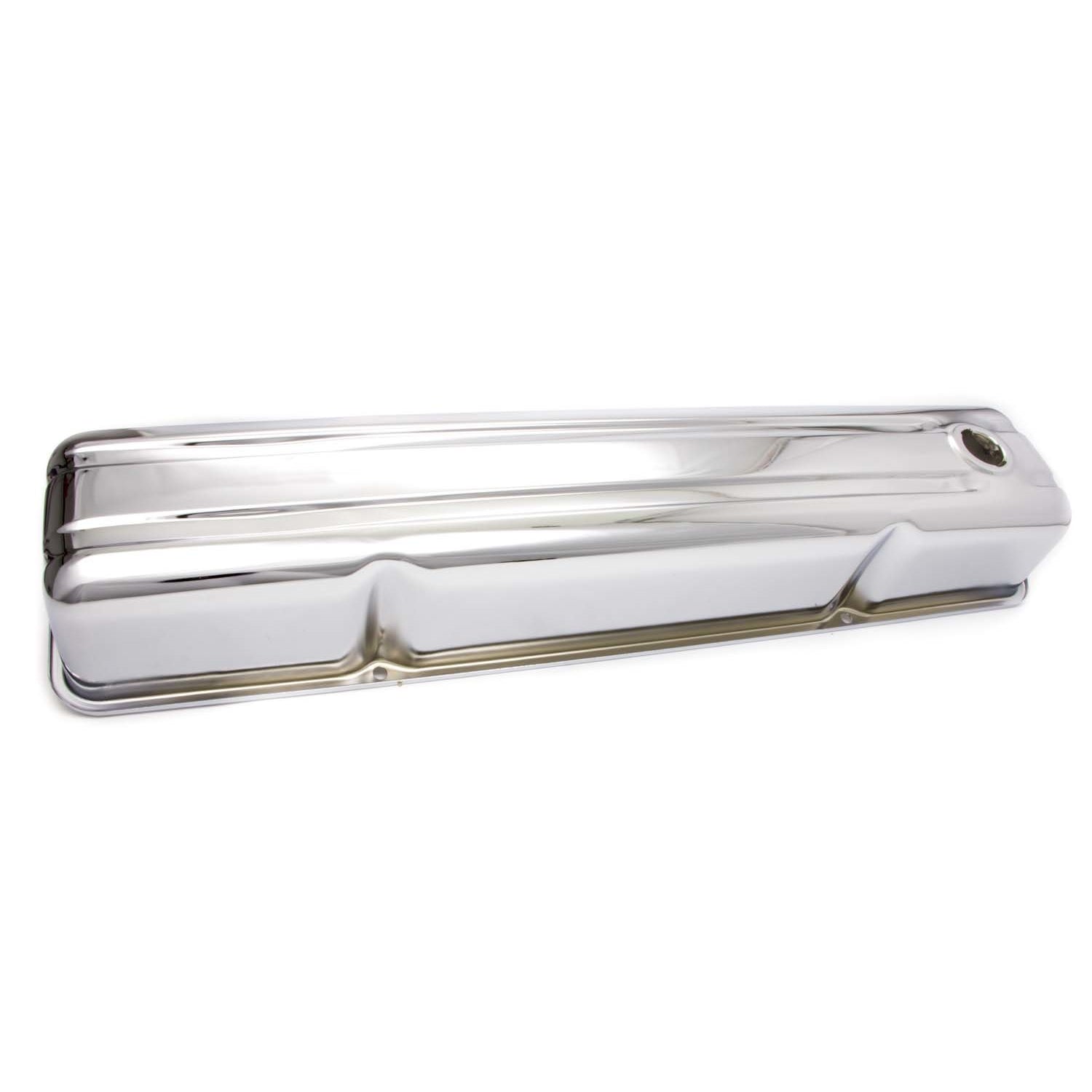 Racing Power Tall Valve Cover Breather Hole Steel Chrome - GM Inline-6