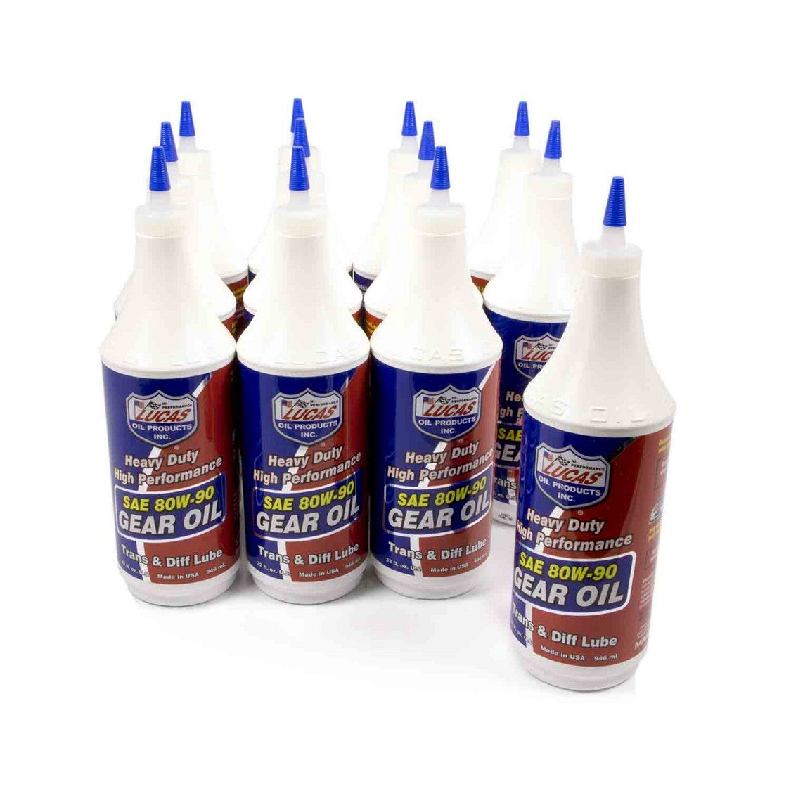 Lucas Oil Products Heavy Duty Gear Oil 80W90 Conventional 1 qt - Set of 12