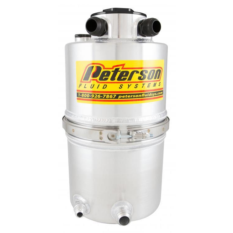 Peterson Fluid Systems Dry Sump Oil Tank 20 qt 21-7/8" Tall 9" OD - 16 AN Male O-Ring Inlet/Outlet