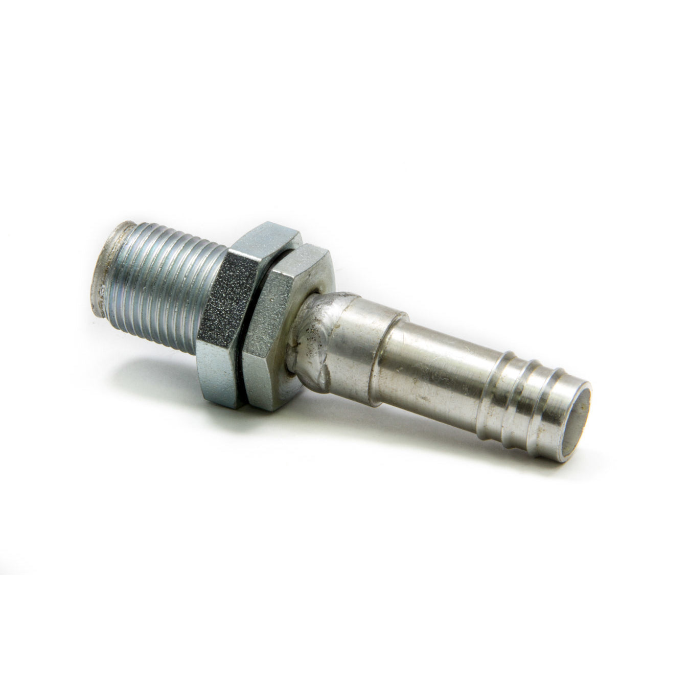 Vintage Air Bulkhead Fitting Straight 5/8" Hose Barb to 10 AN Male O-Ring Bulkhead Steel - Zinc Oxide