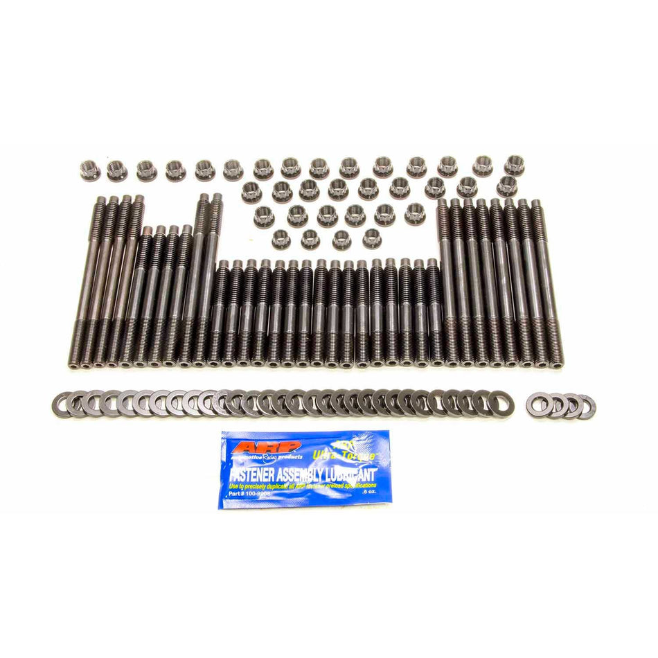 ARP Cylinder Head Stud Kit - 3/8 in Studs - 12 Point Nuts - Chromoly - Black Oxide - Aftermarket Head - Small Block Chevy