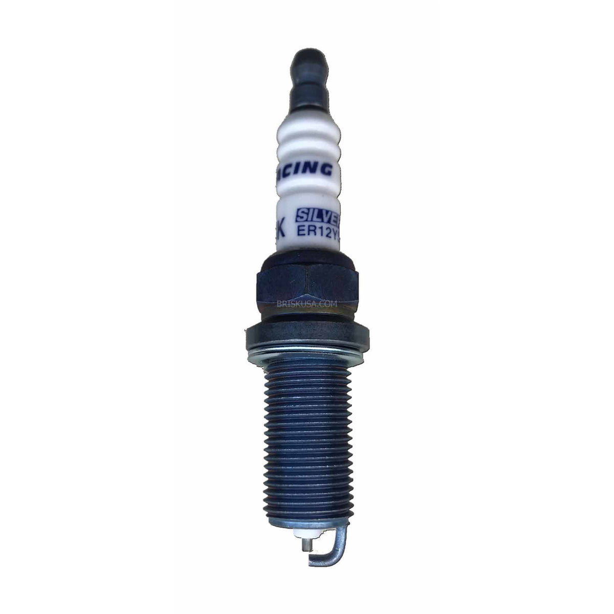 Brisk Silver Racing Spark Plug - 14 mm Thread - 26.5 mm R - Heat Range 12 - Gasket Seat - Resistor ER12YS