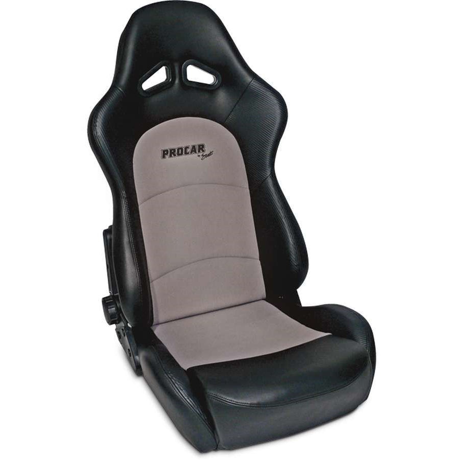 ProCar Sportsman Pro Racing Seat - Gray Velour Inside - Black Vinyl
