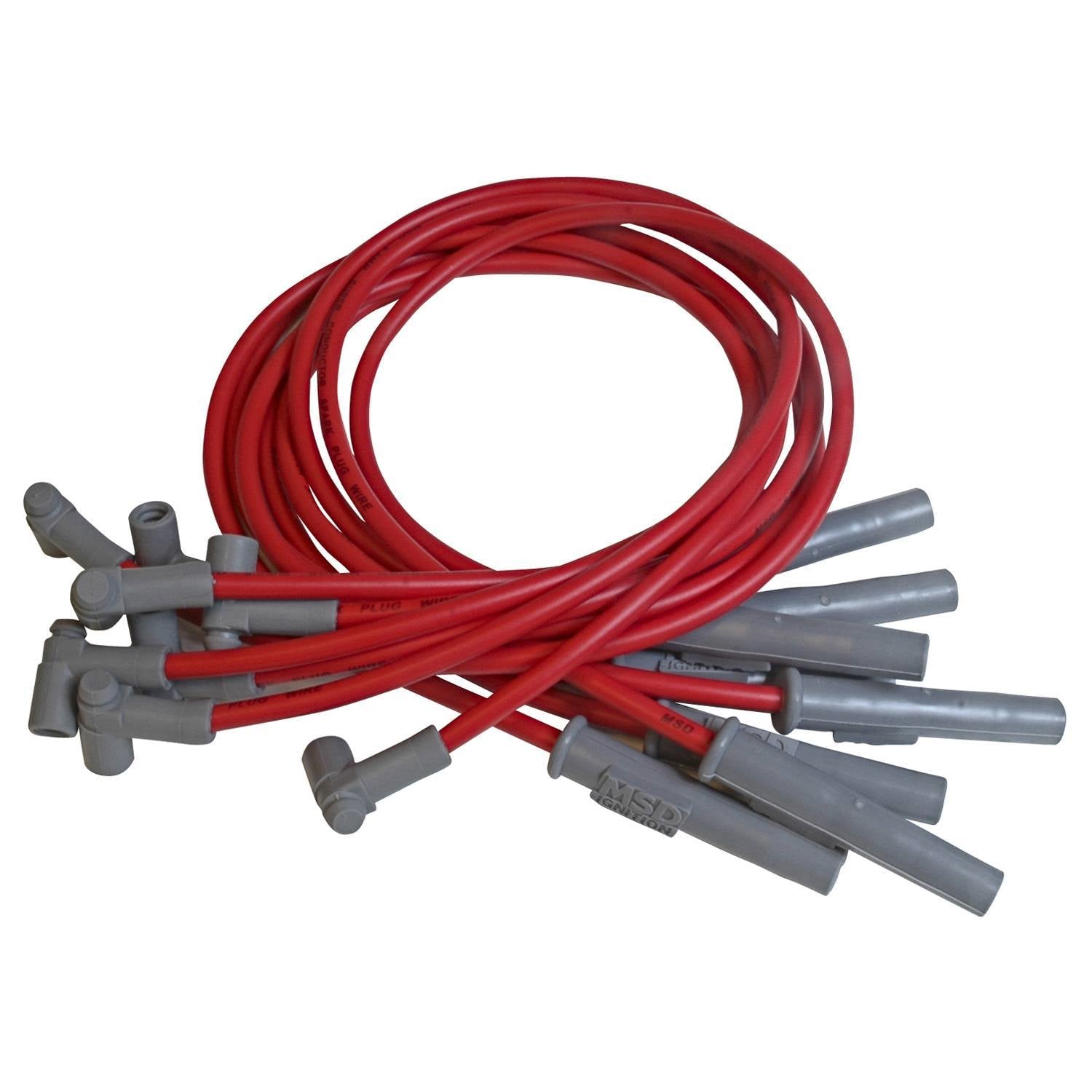 MSD Super Conductor Spiral Core 8.5 mm Spark Plug Wire Set - Red