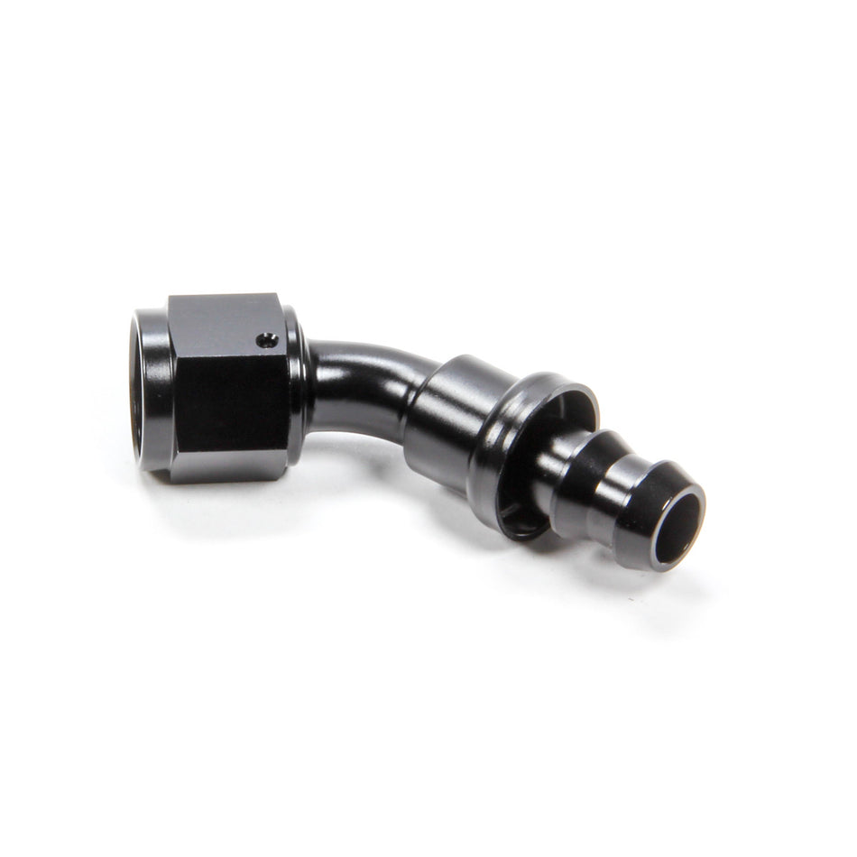 Triple X Race Co. Hose End Fitting 45 Degree 8 AN Hose to 8 AN Female Aluminum - Black Anodize