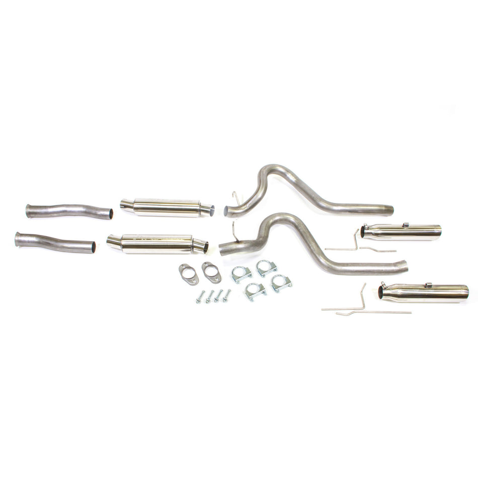 Pypes Performance Exhaust Pype Bomb Exhaust System Cat-Back 2-1/2" Diameter 3" Polished Tips - Stainless