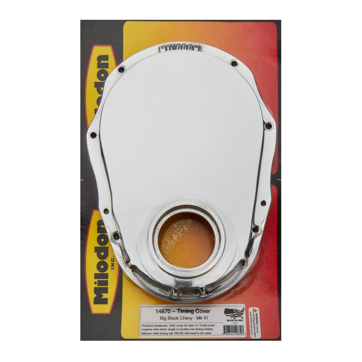 Milodon Timing Cover - 1-Piece - Polished - Big Block Chevy