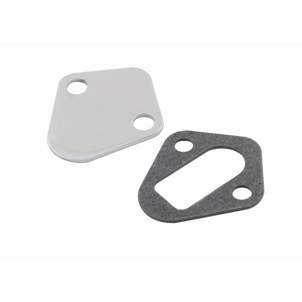 Mr. Gasket Fuel Pump Blockoff - Chrome - Big Block Chevy