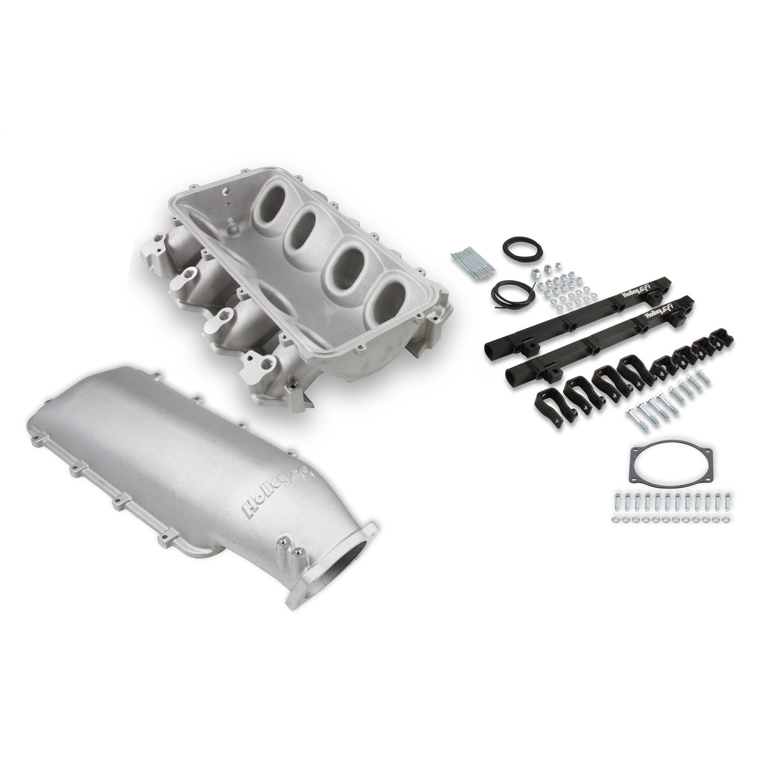 Holley EFI LS3 Low-Ram Tunnel Ram Intake Manifold - Top Feed - Single Injector - LS3 - GM LS-Series