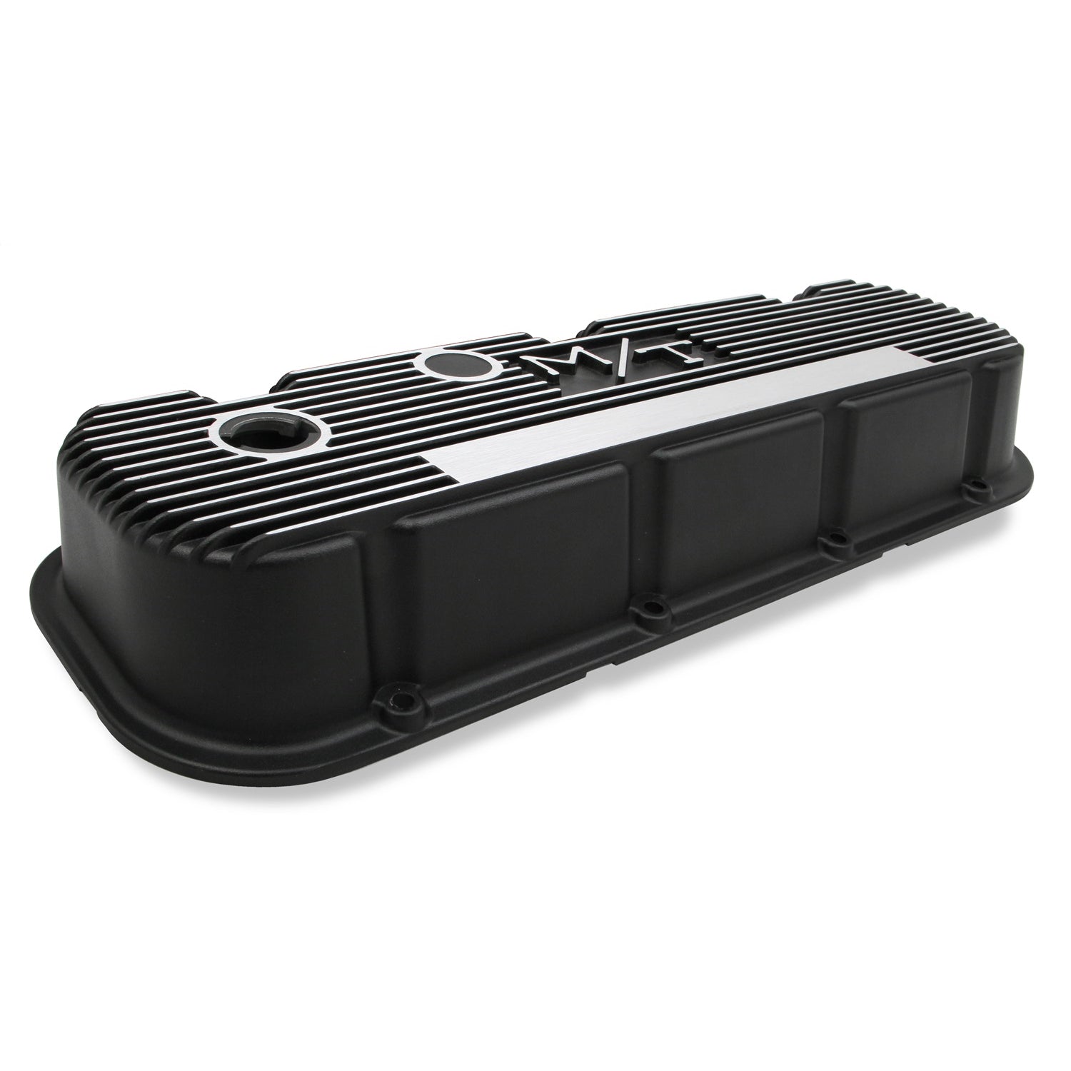 Holley M/T Short Valve Cover - M/T Logo - Black Wrinkle Paint - Big Block Chevy - Pair