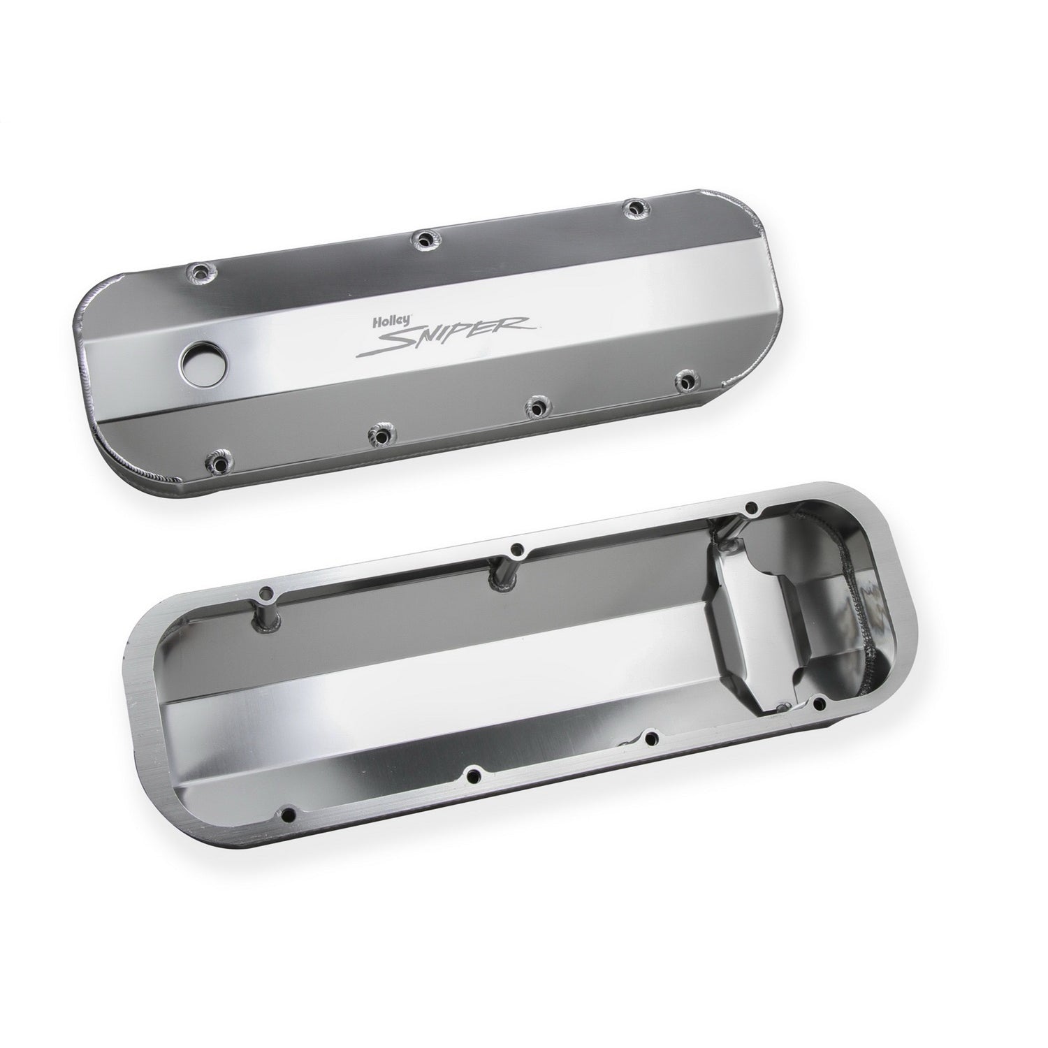 Sniper Fabricated Aluminum Valve Cover - Chevy Big Block - Silver Finish