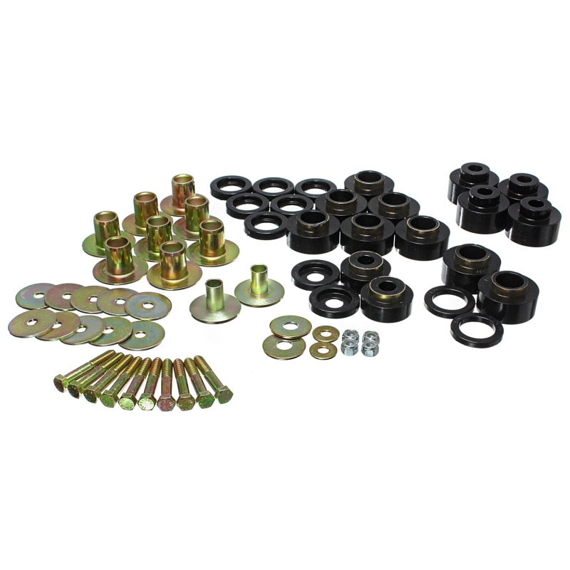 Energy Suspension Hyper-Flex Body Mount Bushing - Black/Cadmium - GM A-Body 1968-72 Exc. Convertible