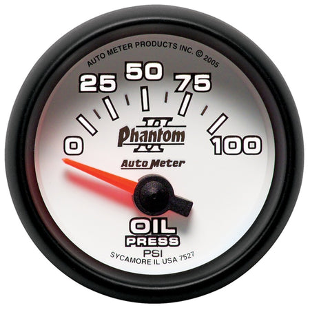 Auto Meter 2-1/16" Phantom II Electric Oil Pressure Gauge - 0-100 PSI