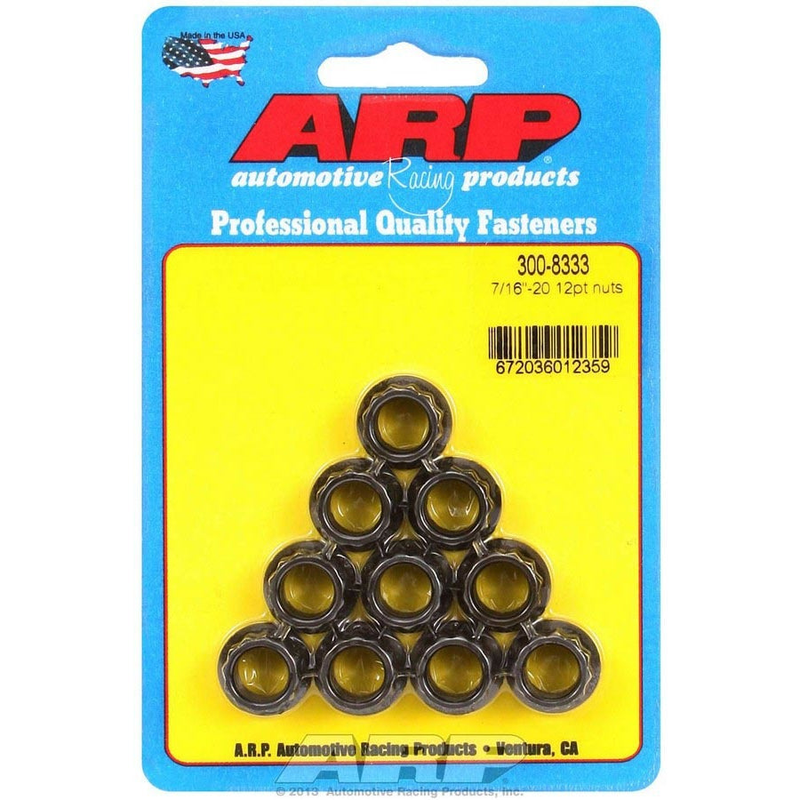 ARP Replacement Nuts - 7/16"-20 Thread, 1/2" 12 Pt. Socket Size - (10 Pack)