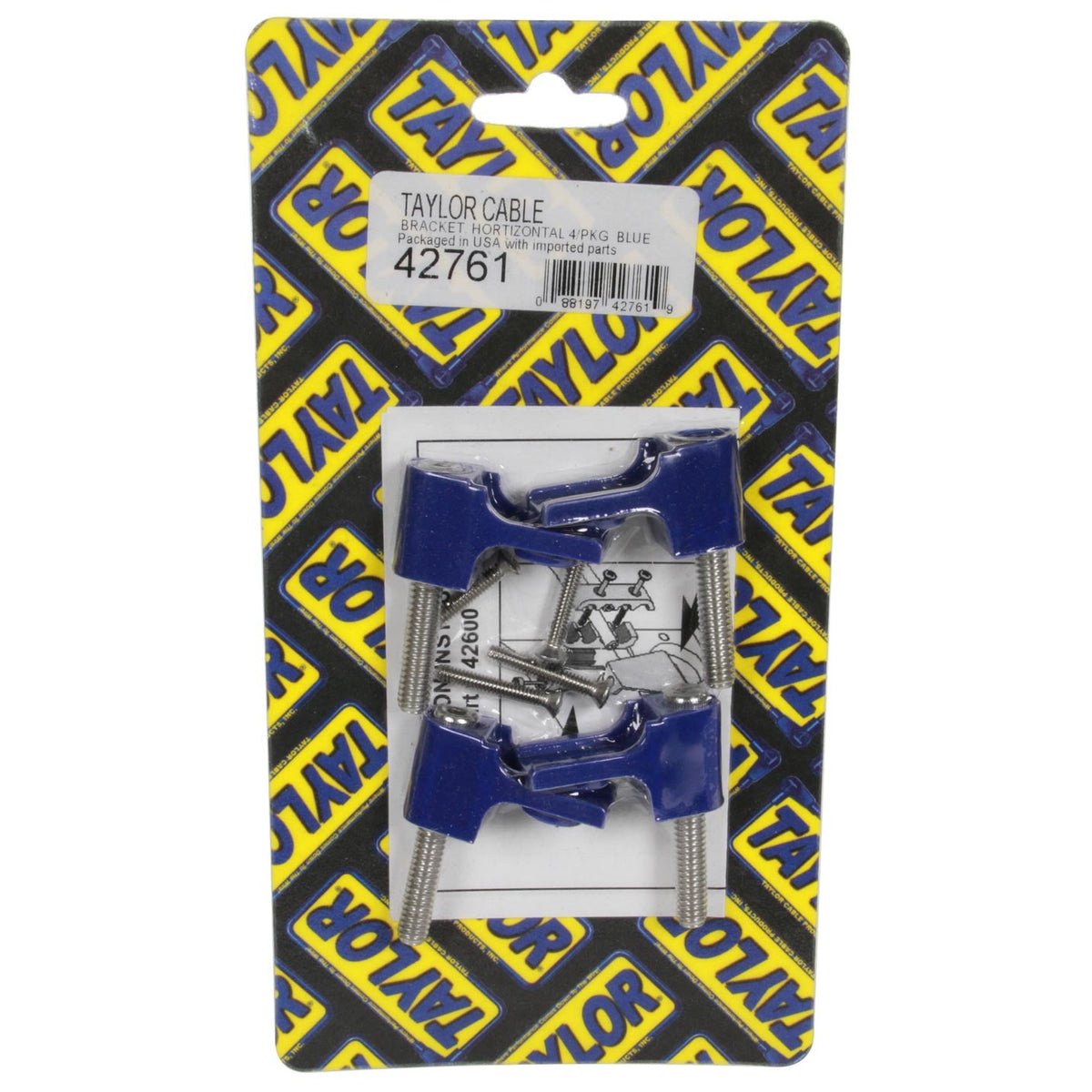 Taylor Spark Plug Wire Separator Bracket - Horizontal, Blue (SB Chevy, Chrysler)