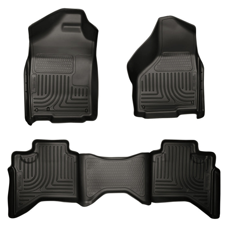 Husky Liners Weatherbeater Floor Liner - Front and 2nd Row - Plastic - Black - Quad Cab