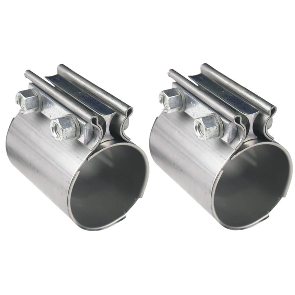 Hooker Exhaust Band Clamp - 2-1/2 in Diameter - 3 in Wide Band - Stainless (Pair)