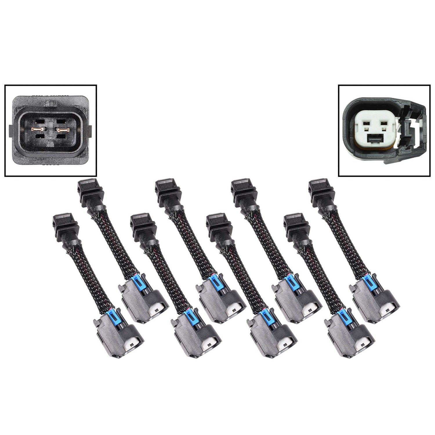 ICT Billet EV1 to USCAR EV6 Fuel Injector Harness Adapter (Set of 8)