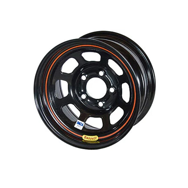 Bassett 14" Lightweight D-Hole Wheel - 14" x 7" - 5 x 100mm Bolt Circle - 3" Back Spacing - Black