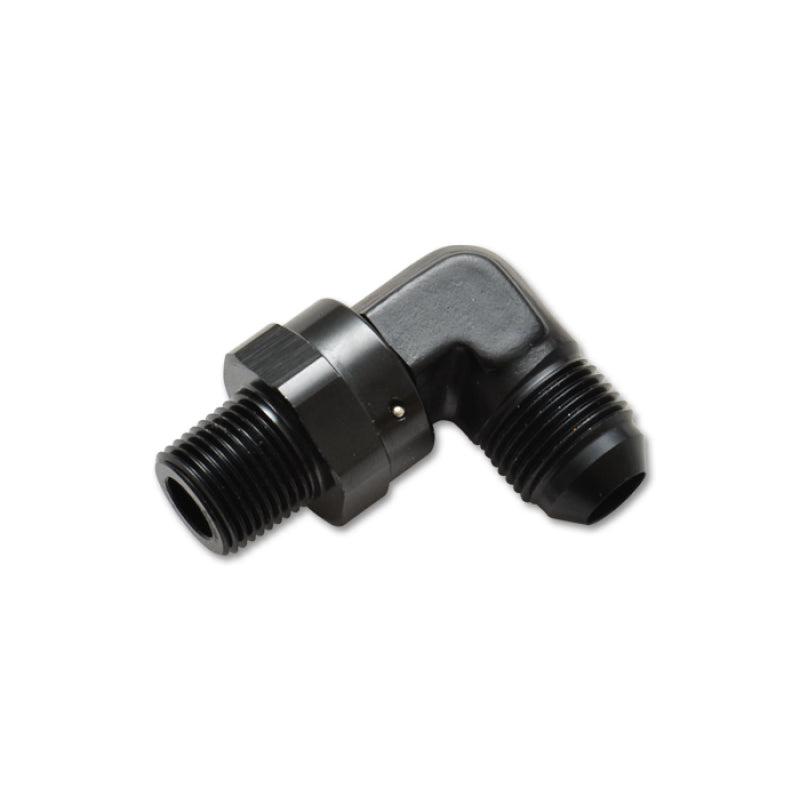 Vibrant Performance 90 Degree 6 AN Male to 1/2 in NPT Male Adapter - Swivel - Black