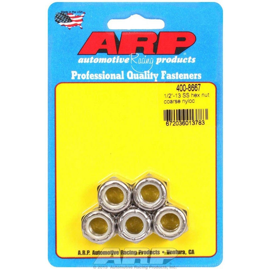 ARP Locking Nut 1/2-13" Thread Hex Head Nylon Insert - Stainless