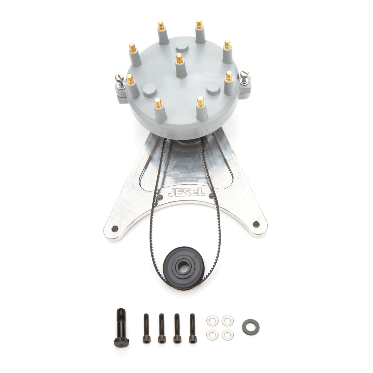 Jesel Distributor Belt Drive - HEI Style Distributor - Moroso Cap - Jesel Belt Drive System - Small Block Chevy