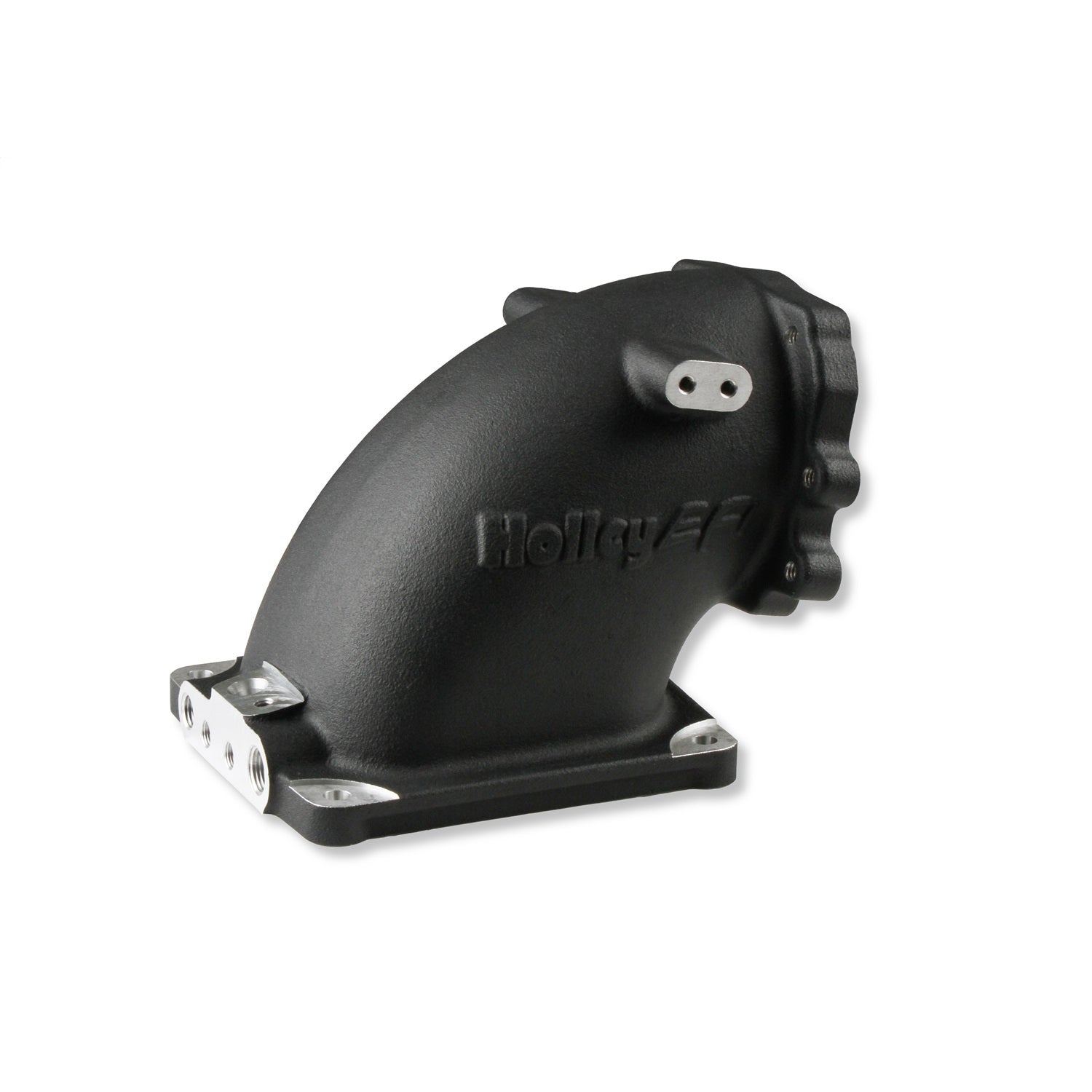 Holley EFI Throttle Body Adapter - Elbow - Aluminum - Black - Ford 105 mm Throttle Body to Dominator Mounting Flange