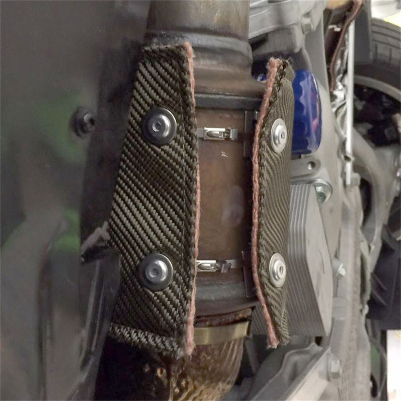 DEI Catalytic Converter Exhaust Heat Shield Zip-Tie Attachment Titanium Outer Lining Woven Fiberglass Inner Lining