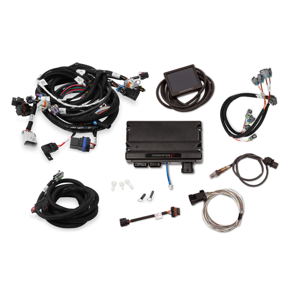 Holley EFI Terminator X Engine Control Module - 3.5" Touchscreen - Wiring Harness - 24x Reluctor Wheel - GM LS-Series