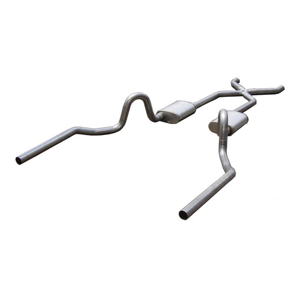 Pypes Turbo Pro X-Pipe System Header-Back Exhaust System - Dual Rear Exit - 2-1/2 in Diameter - GM A-Body 1964-72