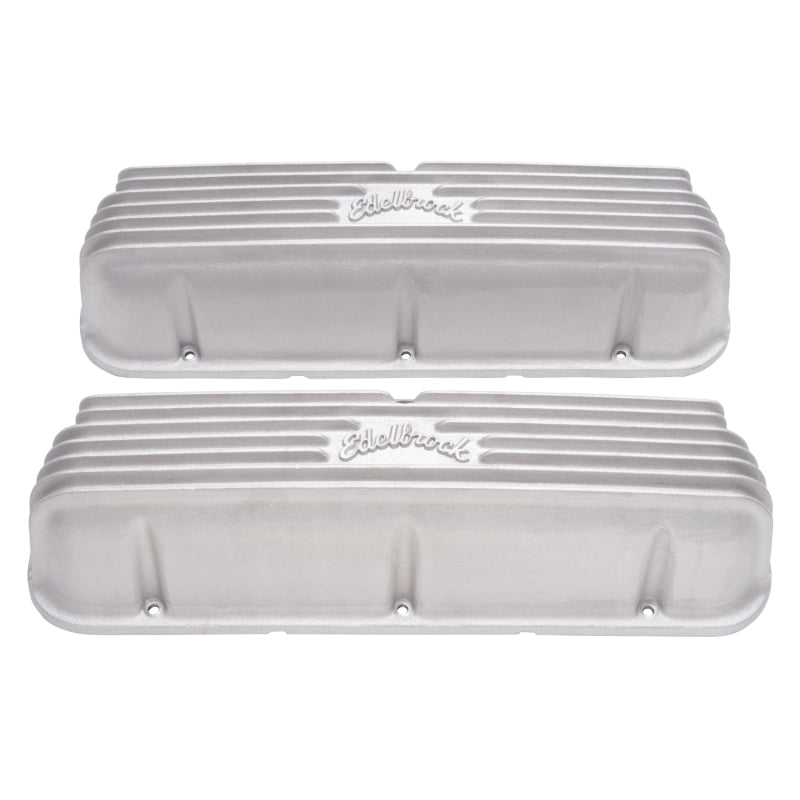 Edelbrock Classic Valve Covers Short Edelbrock Logo Aluminum - Small Block Ford