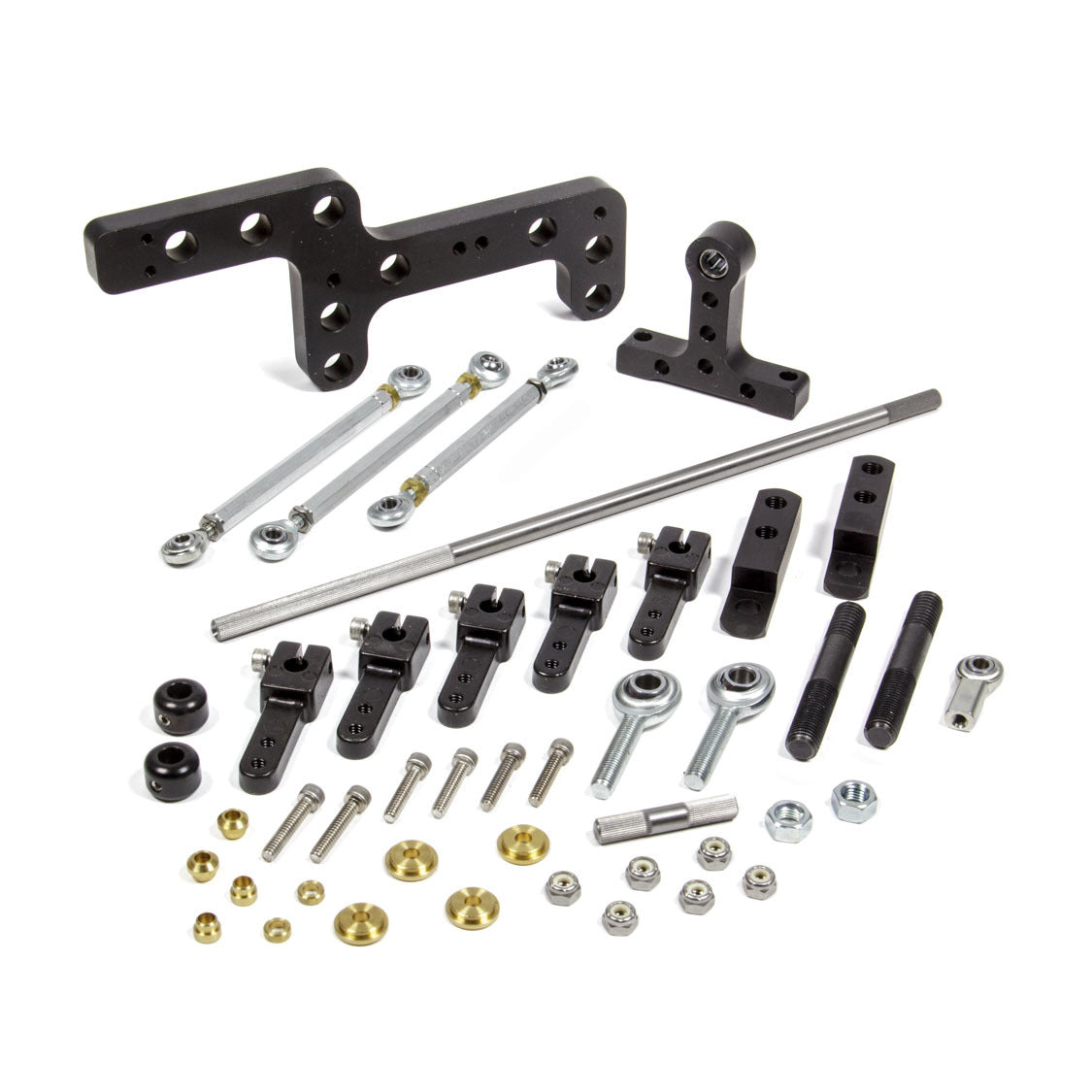 ENDERLE Side Mount Throttle Linkage Dual Quad Aluminum/Steel Black Anodize - Square Bore Carburetors