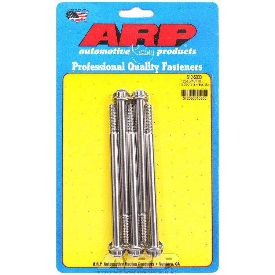 ARP Stainless Steel Bolt Kit - 12 Point (5) 5/16-18 x 5.000